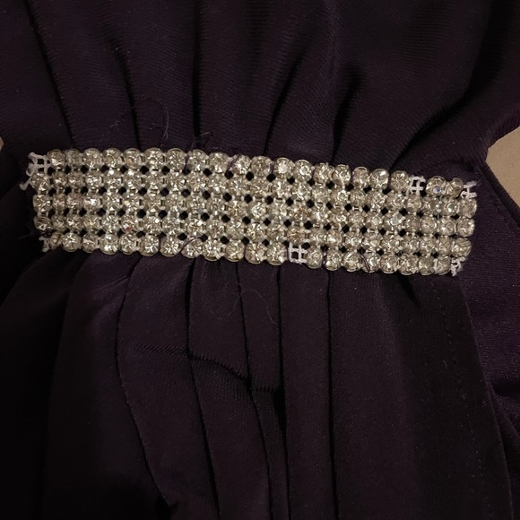 Scarlett one shoulder rhinestone purple dress- size 14 - Picture 8 of 8